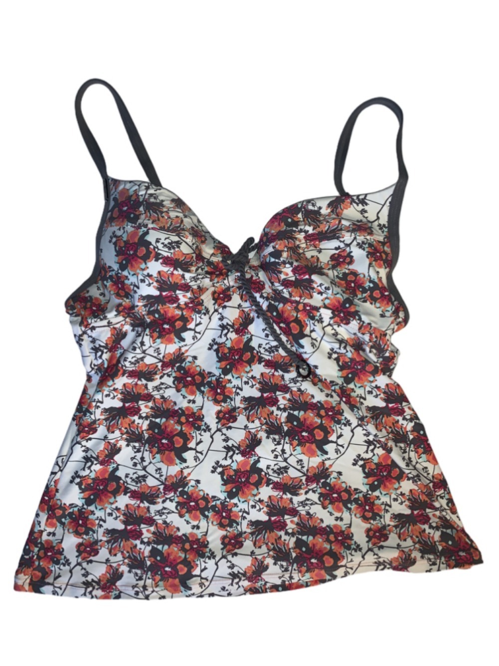 Women's Lolë White Red Floral Bikini tankini Top M